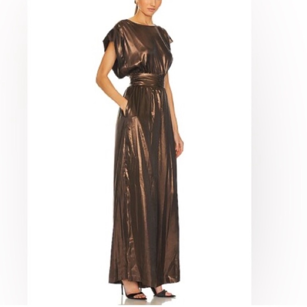 NEW NWT Misa Los Angeles Brown Jumpsuit with Wide-Leg Palazzo Jumpsuit size M
